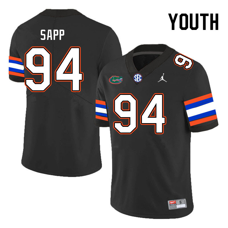 Youth #94 Tyreak Sapp Florida Gators College Football Jerseys Stitched-Black - Click Image to Close